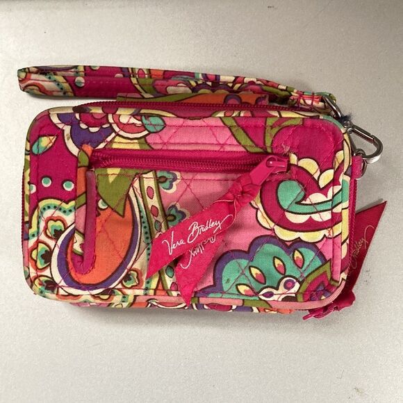 Vera Bradley Retired Very Berry Paisley Zip Around Wristlet Wallet - Picture 4 of 8